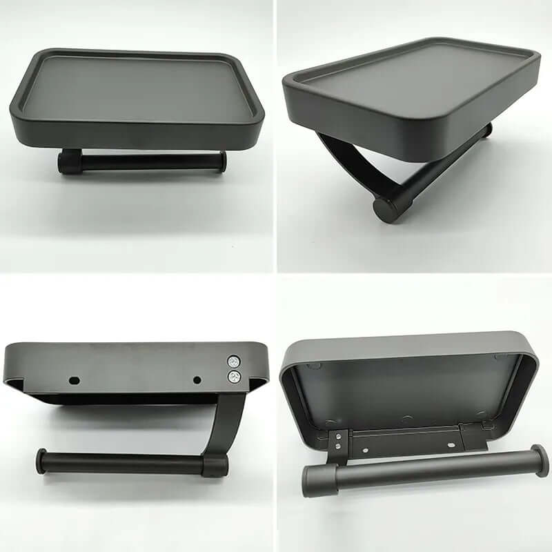 Eleganter Toilettenpapierhalter aus Edelstahl mit Ablage