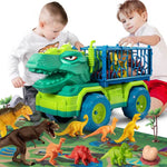 Dinosaur Transport Vehicle Playset with Figures for Kids