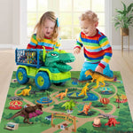 Dinosaur Transport Vehicle Playset with Figures for Kids
