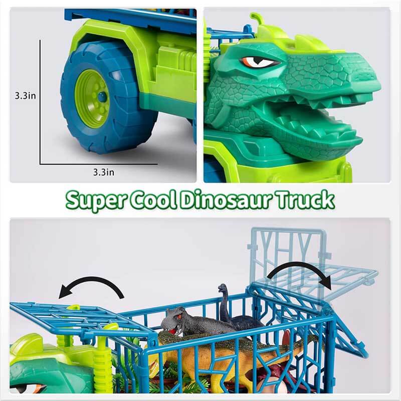 Dinosaur Transport Vehicle Playset with Figures for Kids