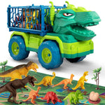 Dinosaur Transport Vehicle Playset with Figures for Kids