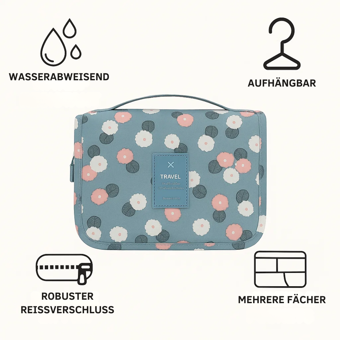 Wasserfeste Reise-Kosmetiktasche mit praktischem Aufhänger