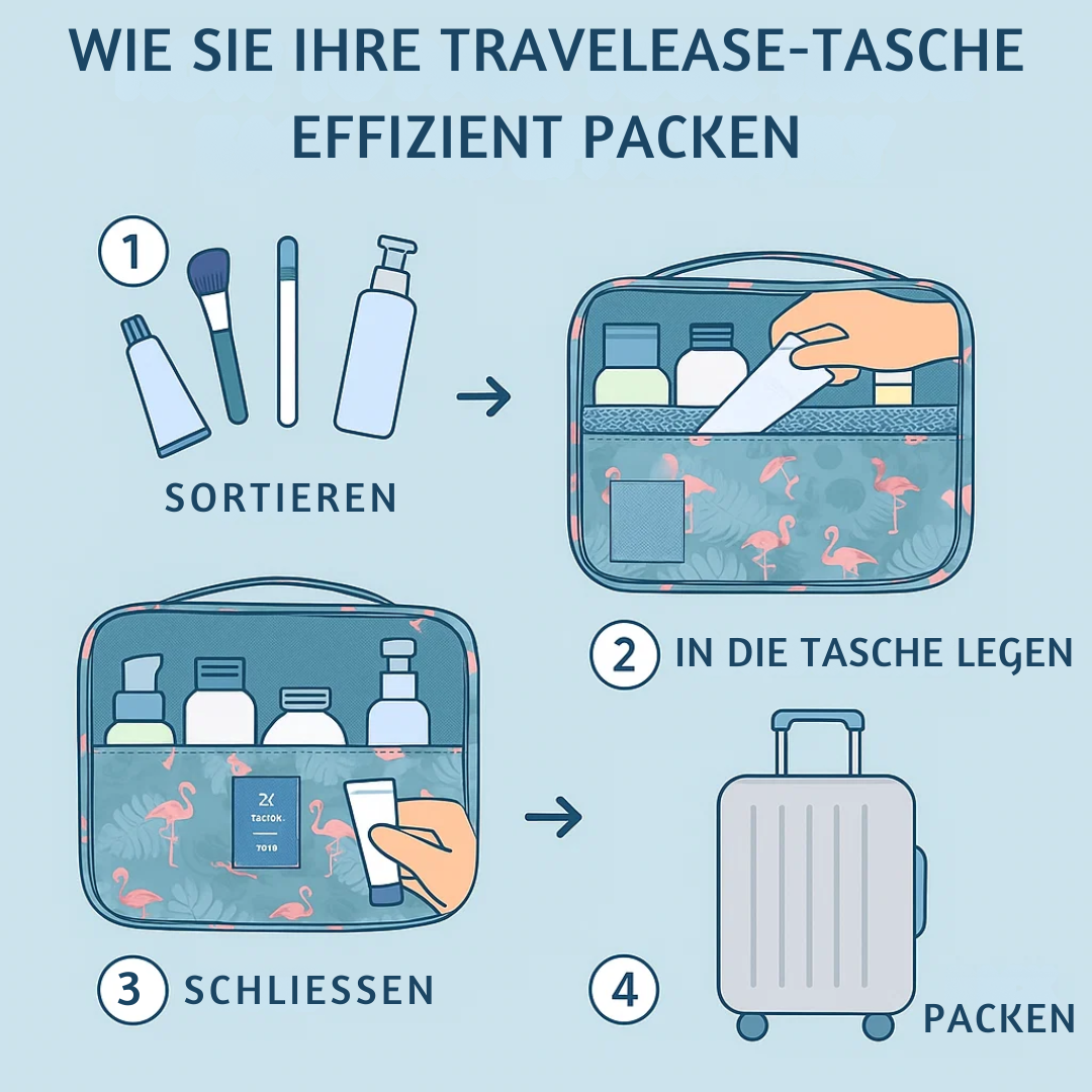 Wasserfeste Reise-Kosmetiktasche mit praktischem Aufhänger