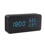Elegant LED Alarm Clock with Natural Wood Elements