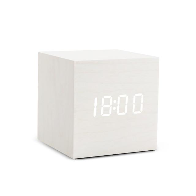 Elegant wooden LED alarm clock with multi-function display