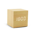 Elegant LED Alarm Clock with Natural Wood Elements