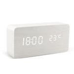 Elegant LED Alarm Clock with Natural Wood Elements