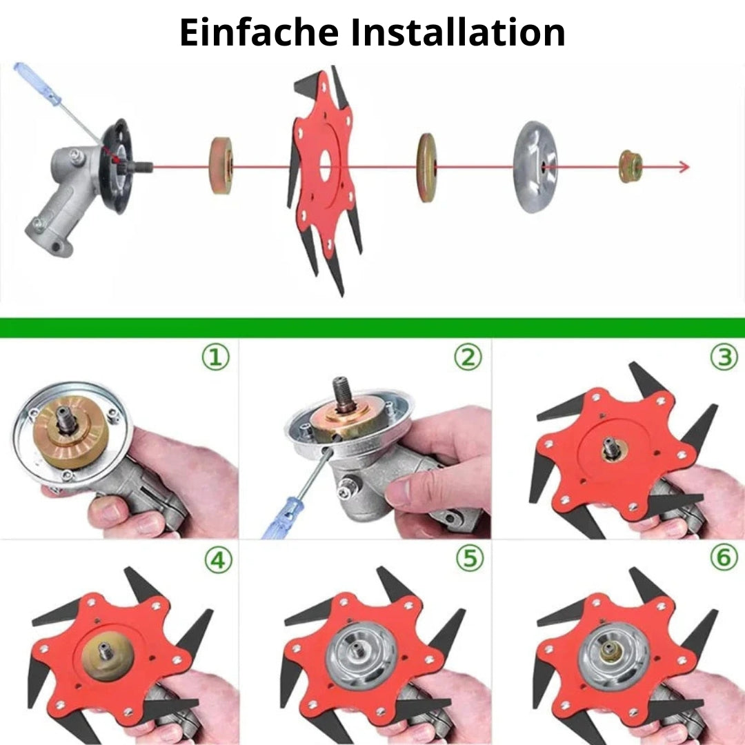 Vielseitiger 6-Klingen Schneidkopf für perfekte Gartenpflege