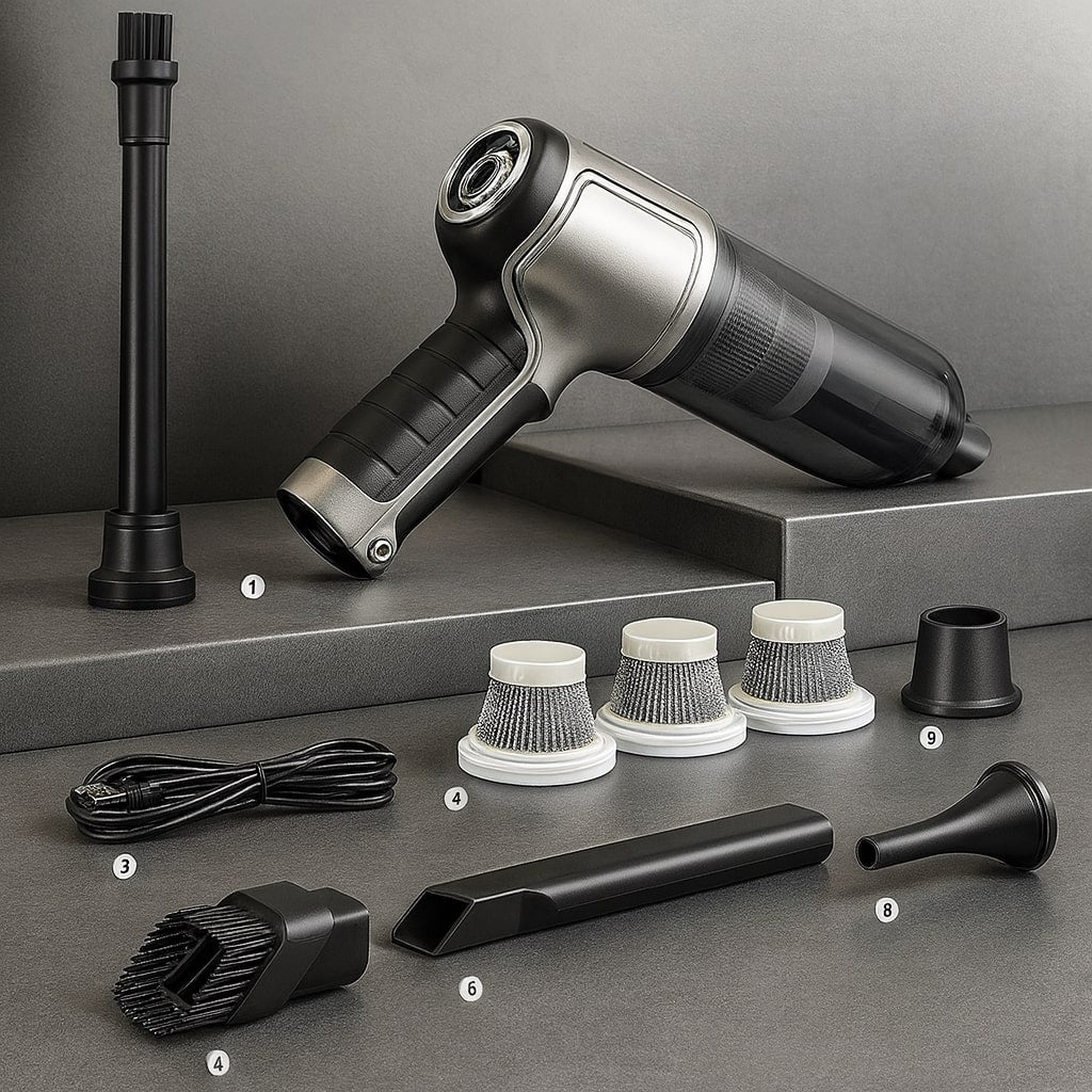 Kompakter Handstaubsauger für Auto und Zuhause – TurboRein