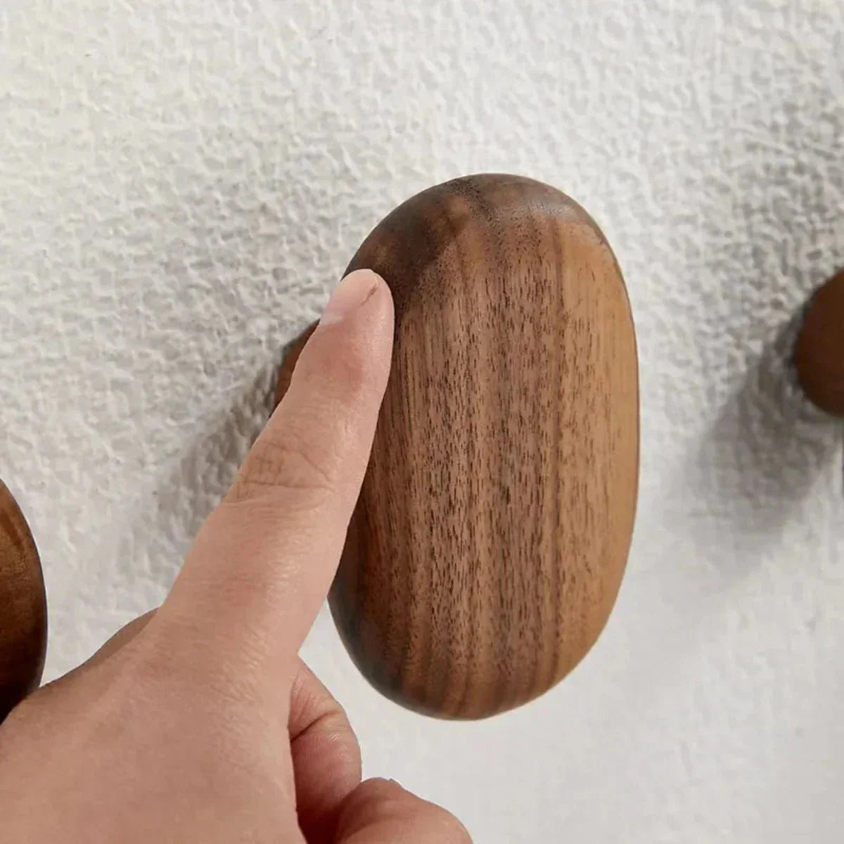 Elegant wall hooks made of fine wood for stylish storage
