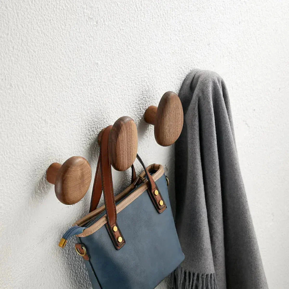Elegant wall hooks made of fine wood for stylish storage