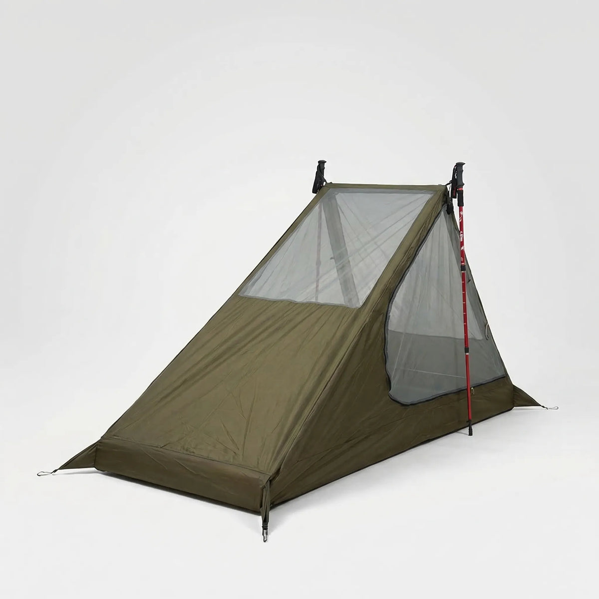 Backpacking Mesh Tent for One with Trekking Pole