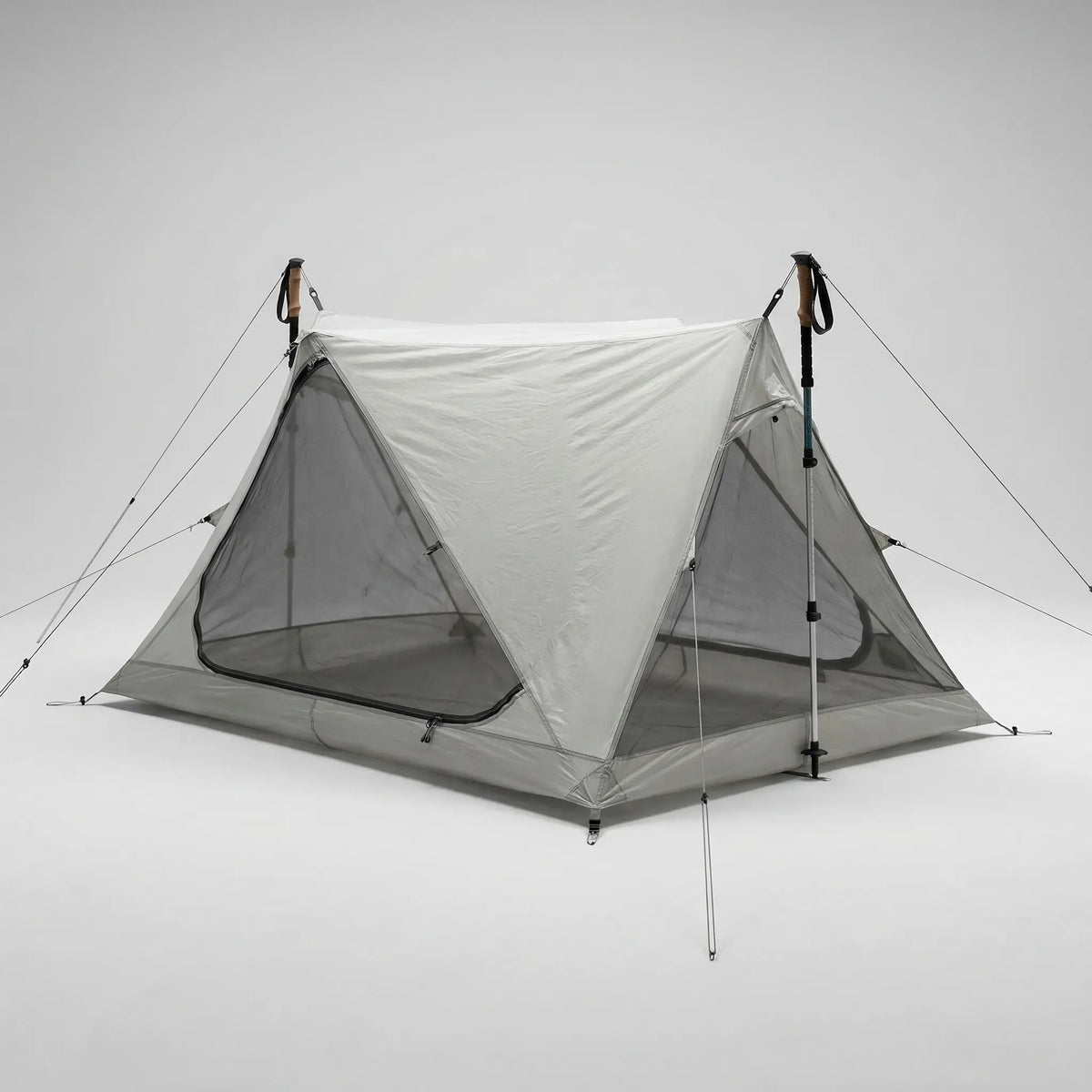 Backpacking Mesh Tent for One with Trekking Pole