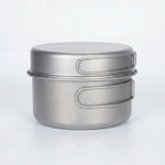 Backpacking Cookware Set with Folding Handle in Titanium