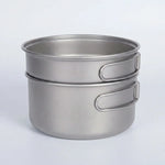 Backpacking Cookware Set with Folding Handle in Titanium