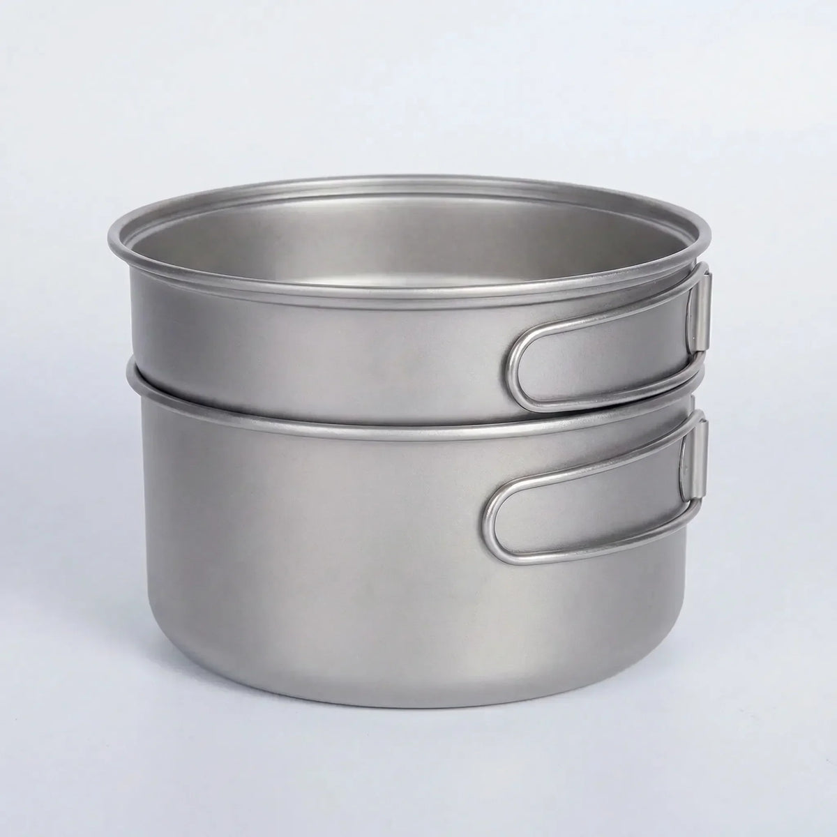 Backpacking Cookware Set with Folding Handle in Titanium