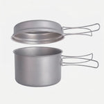 Backpacking Cookware Set with Folding Handle in Titanium