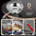 Round Bottom Wok in Uncoated Titanium for Induction Cooking
