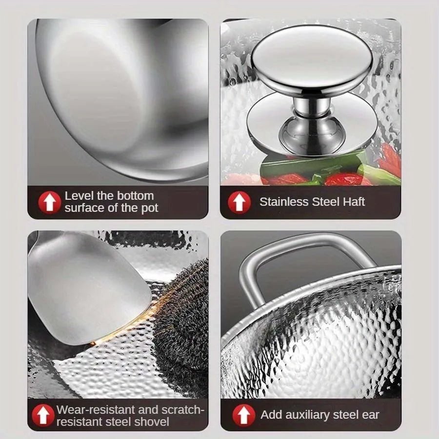 Round Bottom Wok in Uncoated Titanium for Induction Cooking