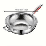 Round Bottom Wok in Uncoated Titanium for Induction Cooking