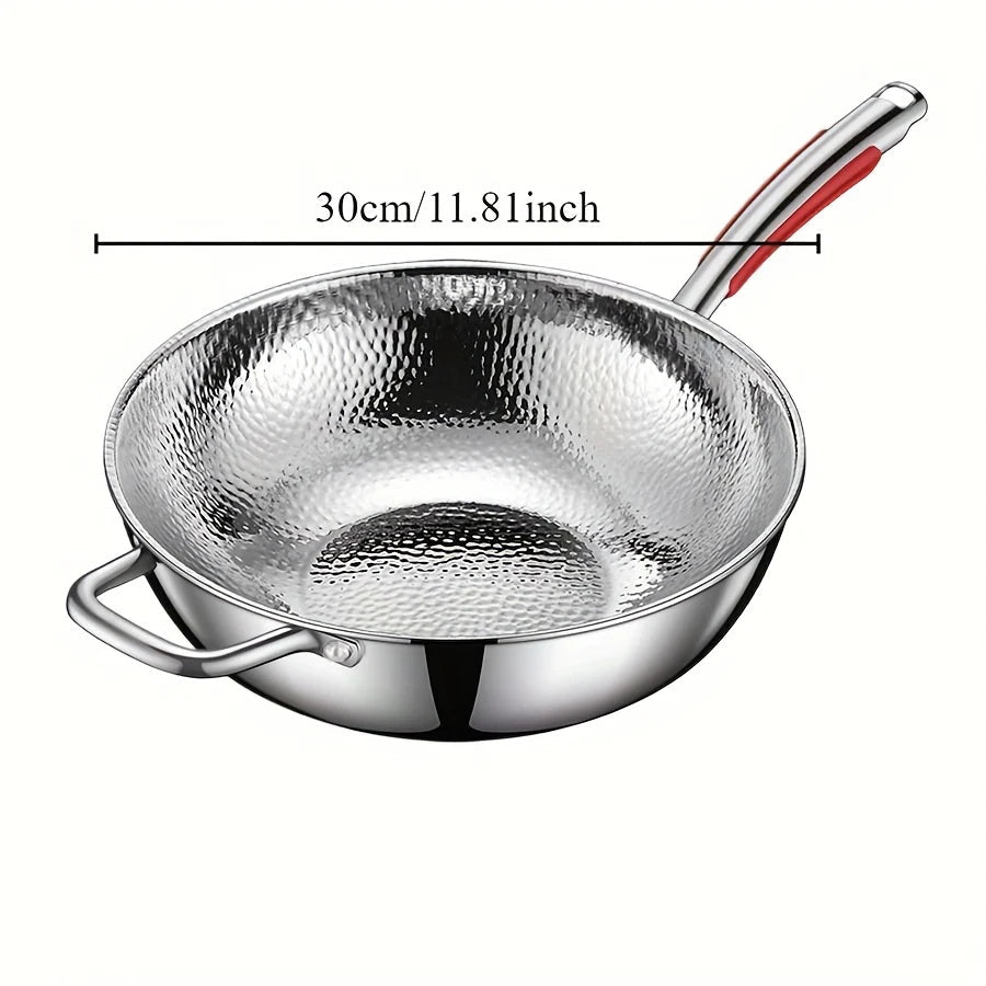 Round Bottom Wok in Uncoated Titanium for Induction Cooking