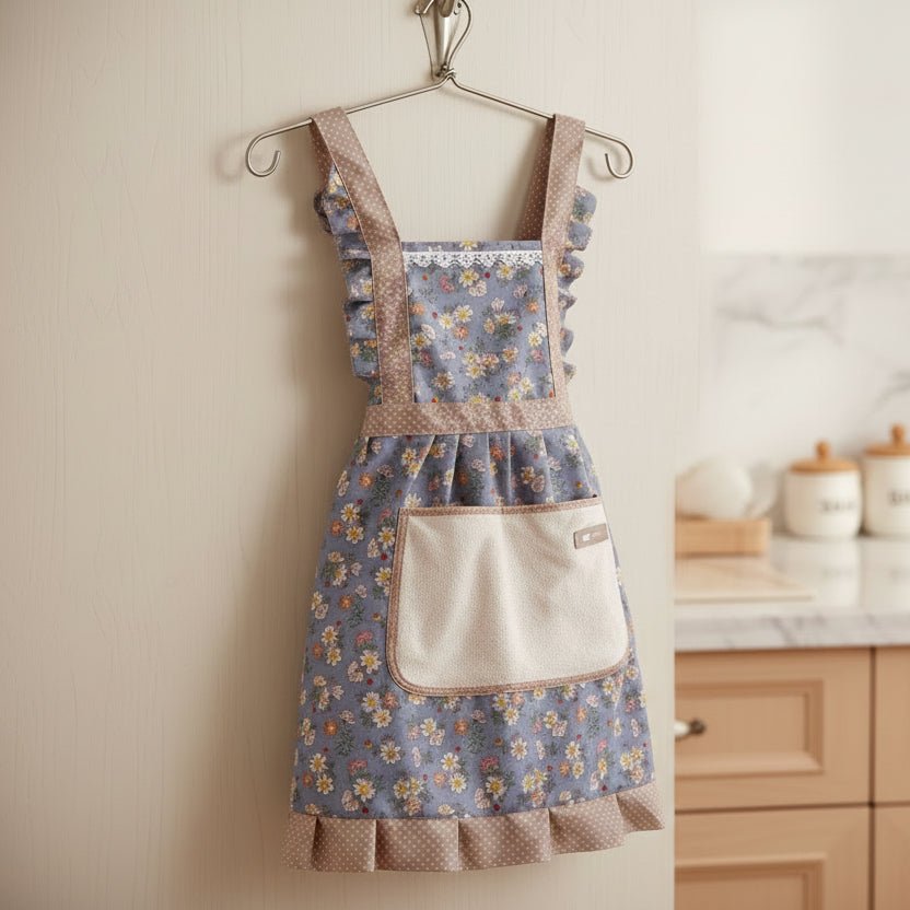 Floral Design Adjustable Apron for Cooking - Unisex Kitchen Wear