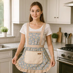 Floral Design Adjustable Apron for Cooking - Unisex Kitchen Wear