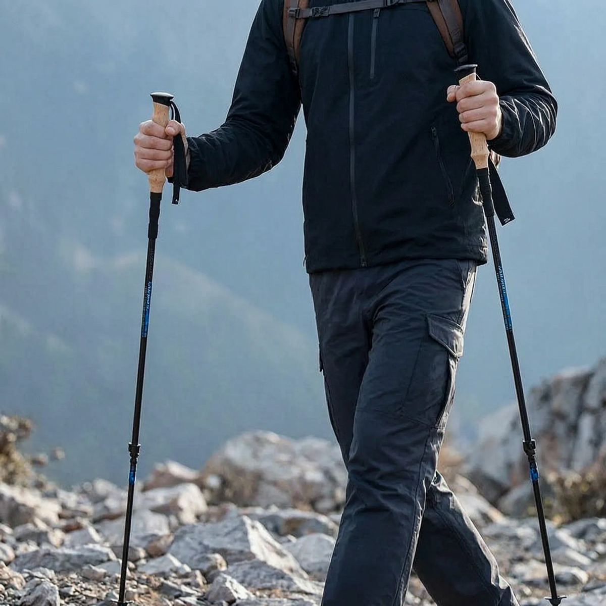 Collapsible Hiking Poles Set for Trails and Trekking - Unisex