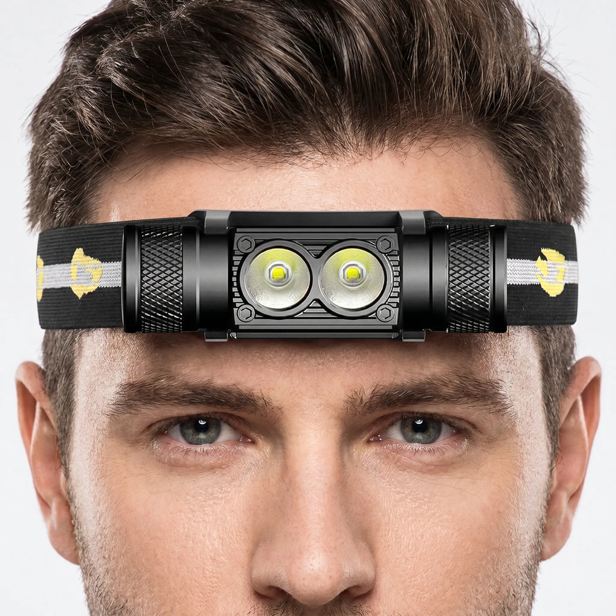 Rechargeable Dual-LED Headlamp for Outdoor Use - Unisex Design