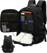 Expandable Travel Backpack for All Genders with USB Charging Port