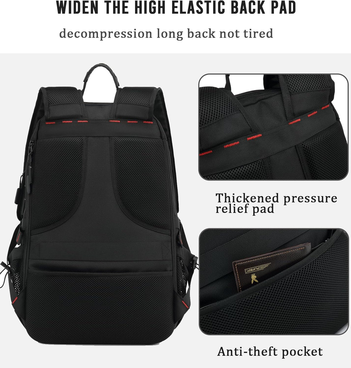 Expandable Travel Backpack for All Genders with USB Charging Port