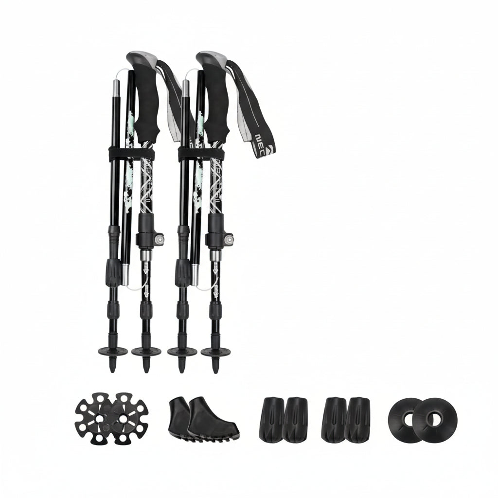 Foldable Hiking Poles for Outdoor Adventures - Unisex Design