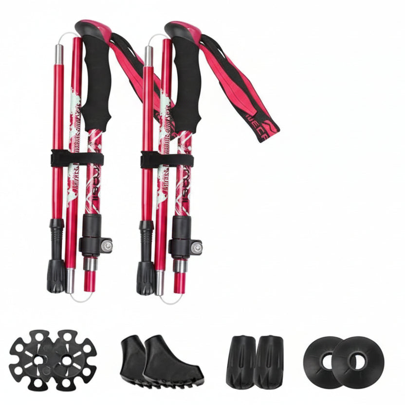 Foldable Hiking Poles for Outdoor Adventures - Unisex Design