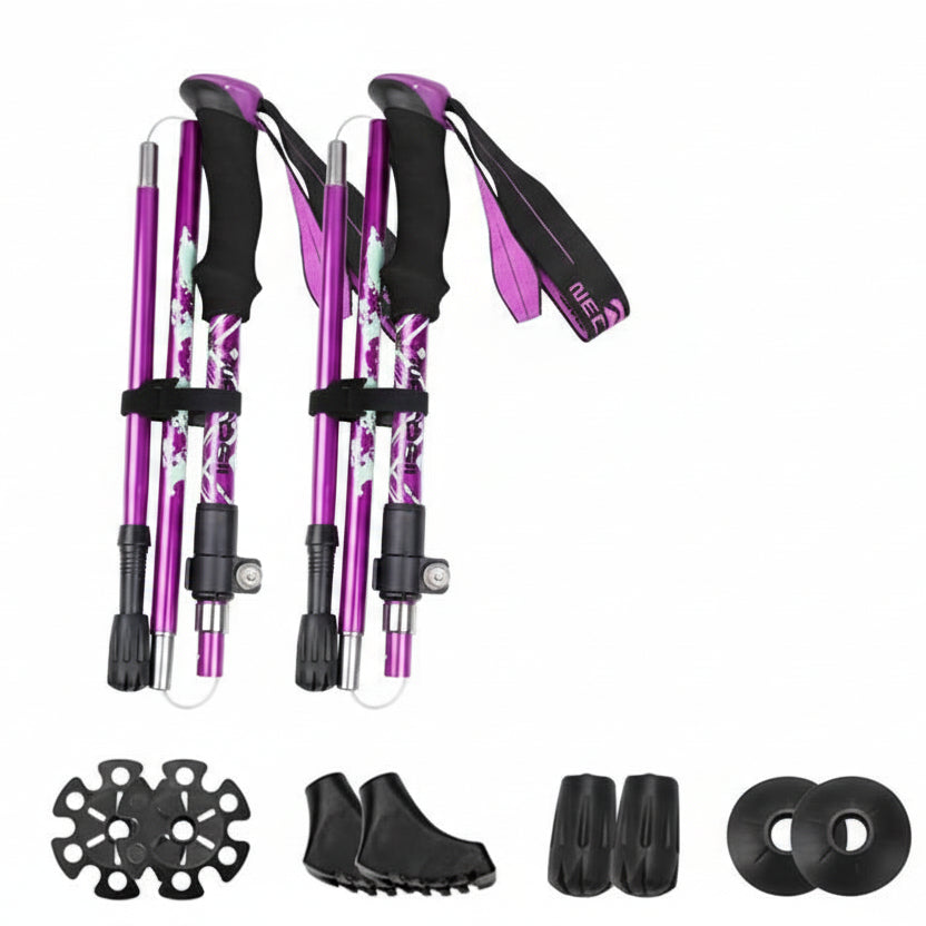 Foldable Hiking Poles for Outdoor Adventures - Unisex Design