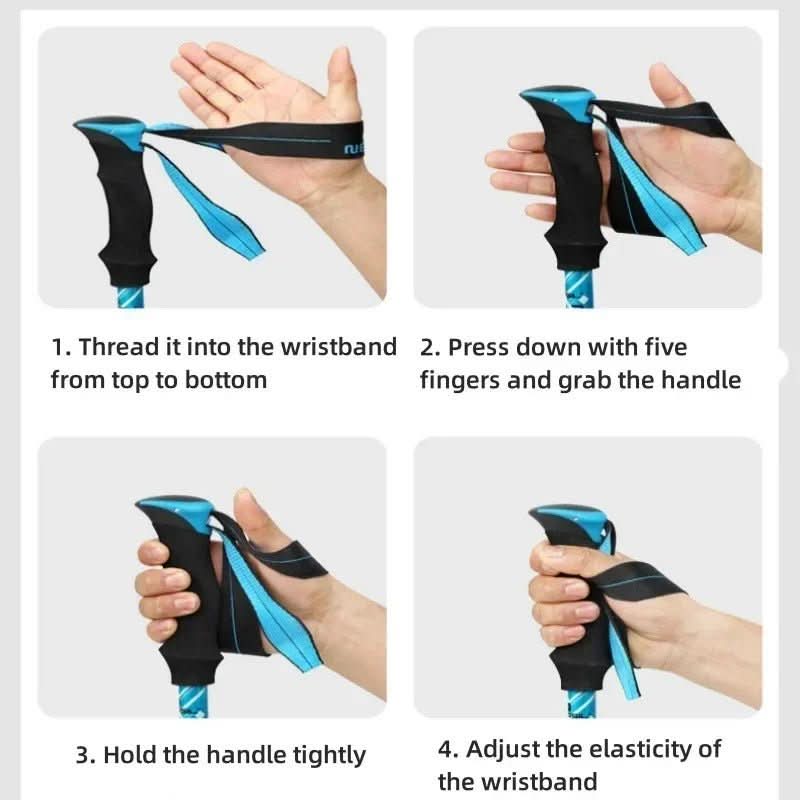 Foldable Hiking Poles for Outdoor Adventures - Unisex Design