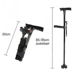 Folding Walking Stick for All Genders with Dual Grips and Safety Features