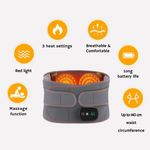 Waist Massage Belt with Infrared Heating for Unisex Pain Relief