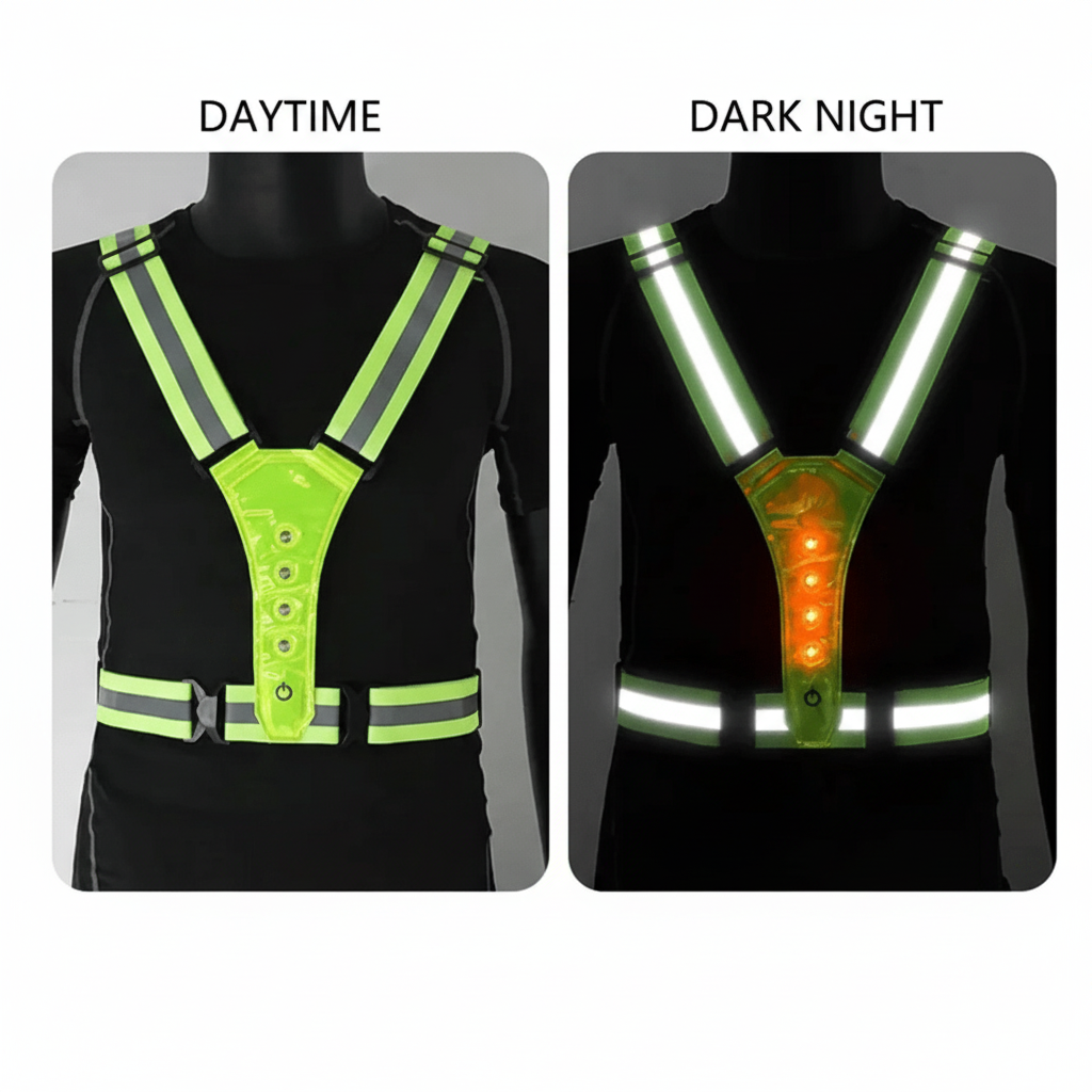 Reflective Running Vest for Unisex - LED Safety Gear for Nighttime