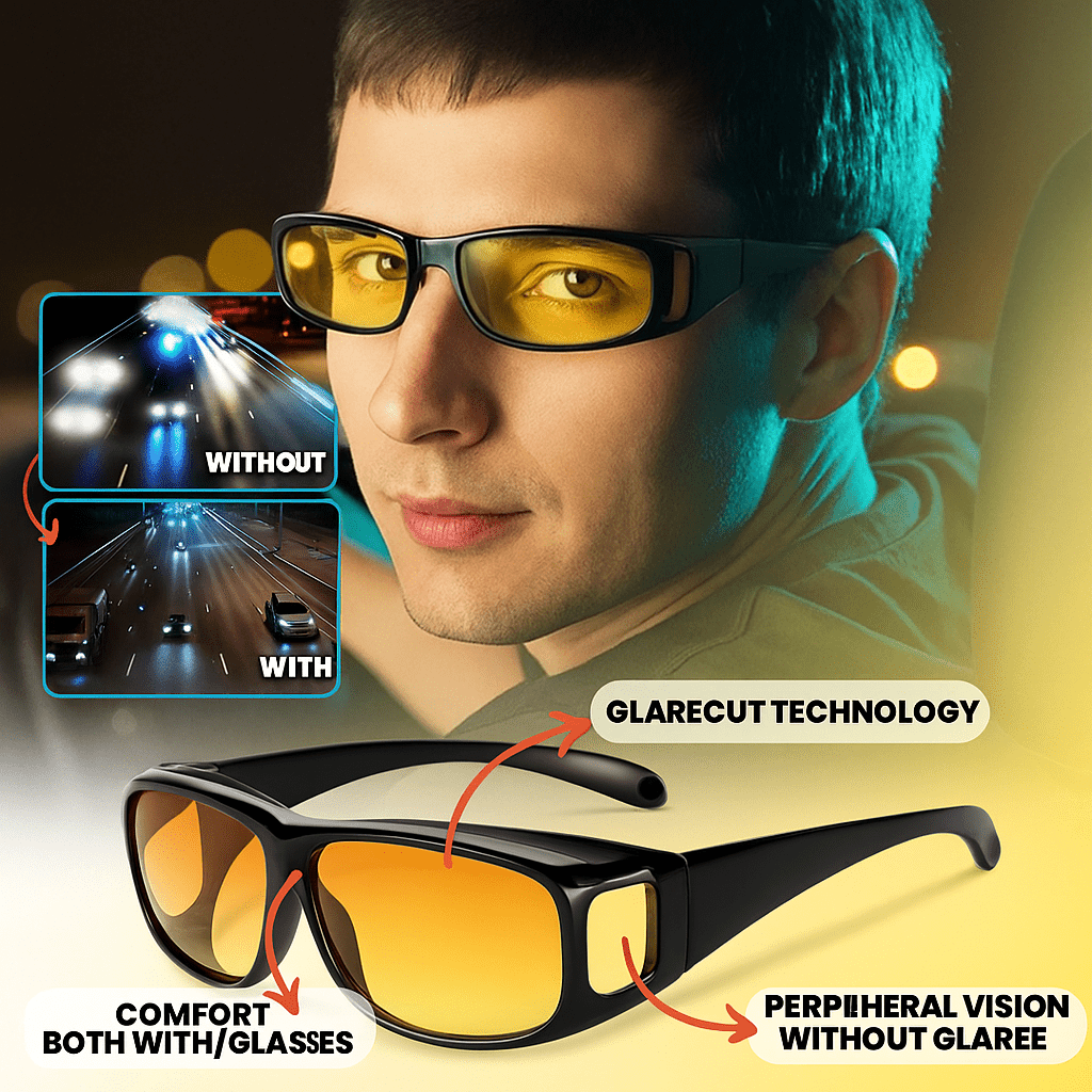 HD Lens Night Vision Glasses for Unisex Driving – Glare Reduction