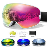 Unisex Ski Goggles with Anti-Fog, UV400 Protection and Night Vision Lens
