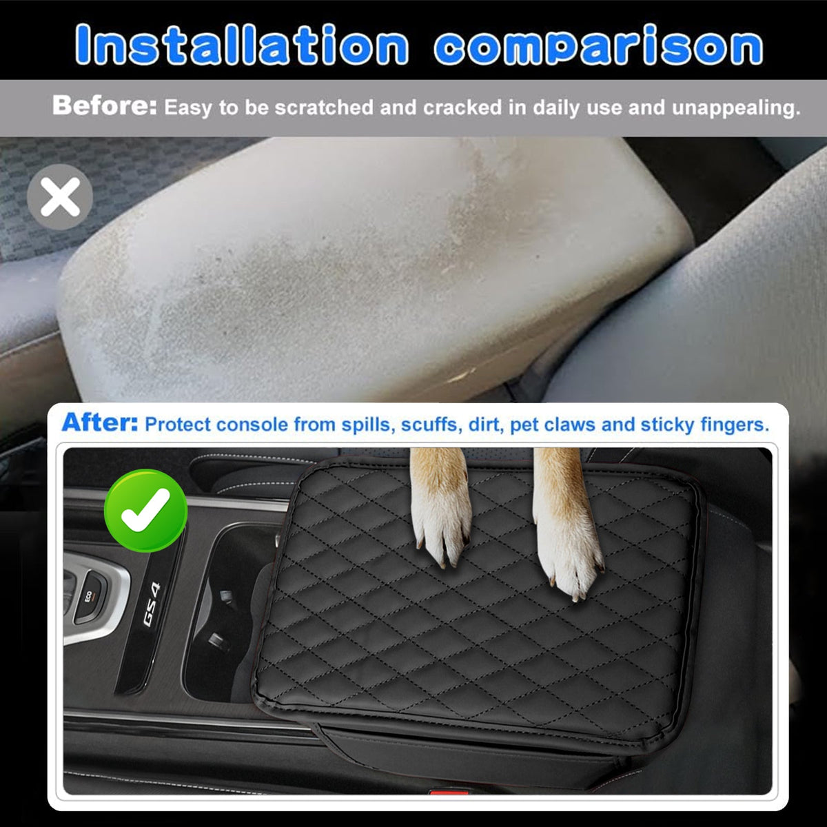 Storage Pocket Armrest Cover for Car Console - Unisex Design