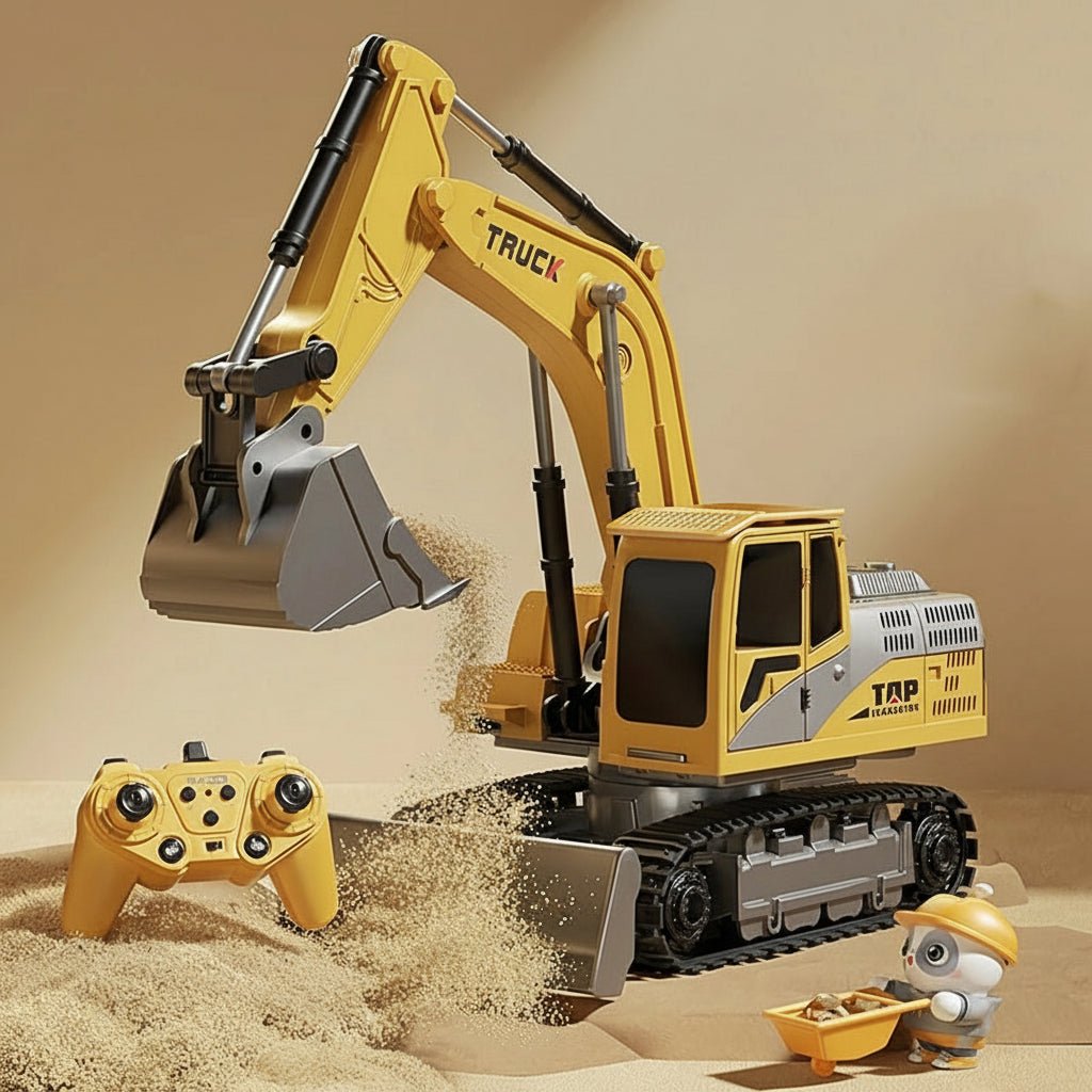 Metal Alloy Excavator Toy with Lights and Sound – Unisex Remote Control
