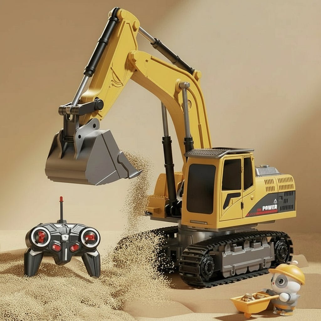 Metal Alloy Excavator Toy with Lights and Sound – Unisex Remote Control