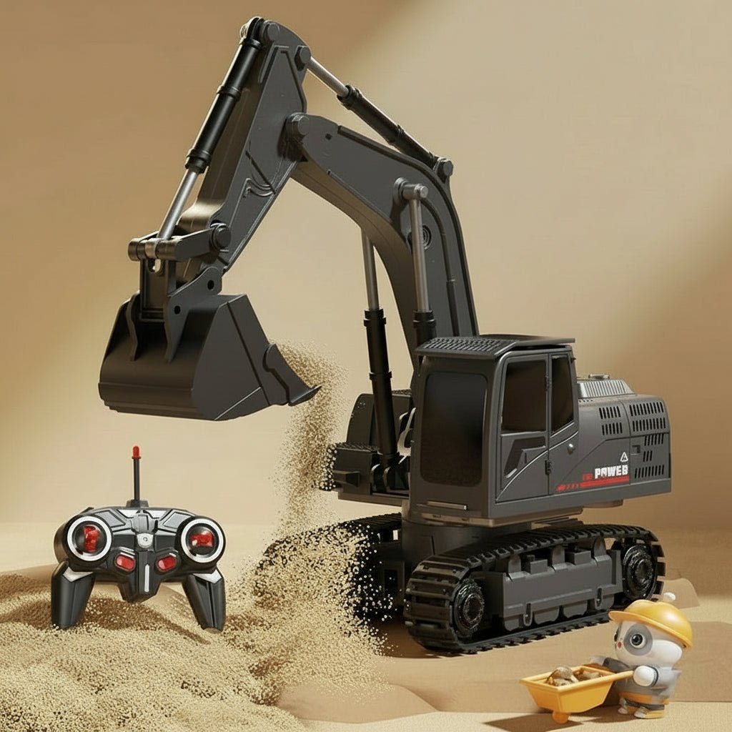 Metal Alloy Excavator Toy with Lights and Sound – Unisex Remote Control