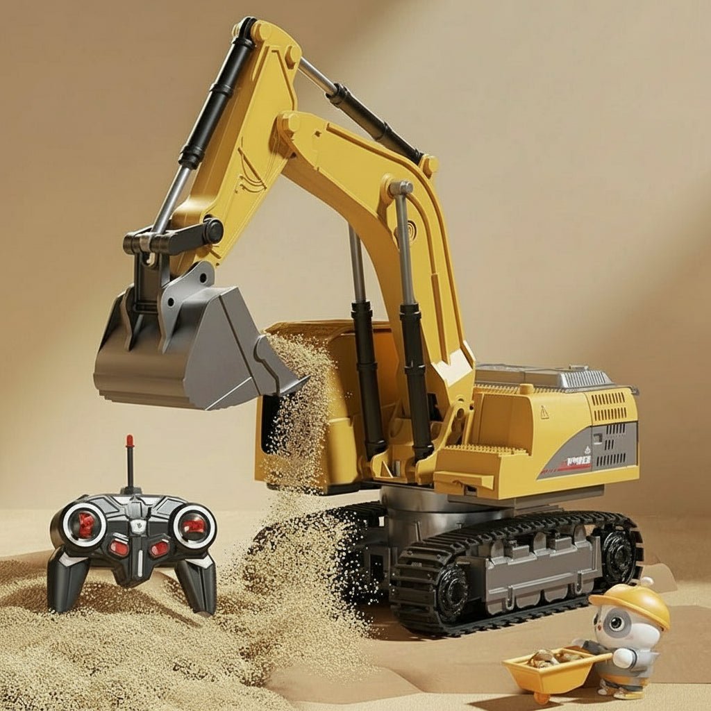 Metal Alloy Excavator Toy with Lights and Sound – Unisex Remote Control