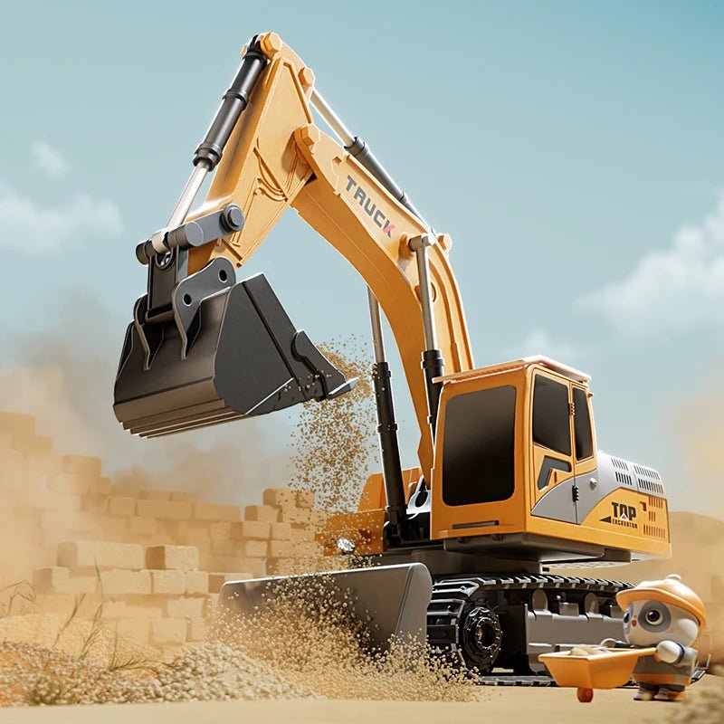 Metal Alloy Excavator Toy with Lights and Sound – Unisex Remote Control
