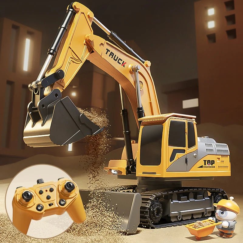 Metal Alloy Excavator Toy with Lights and Sound – Unisex Remote Control