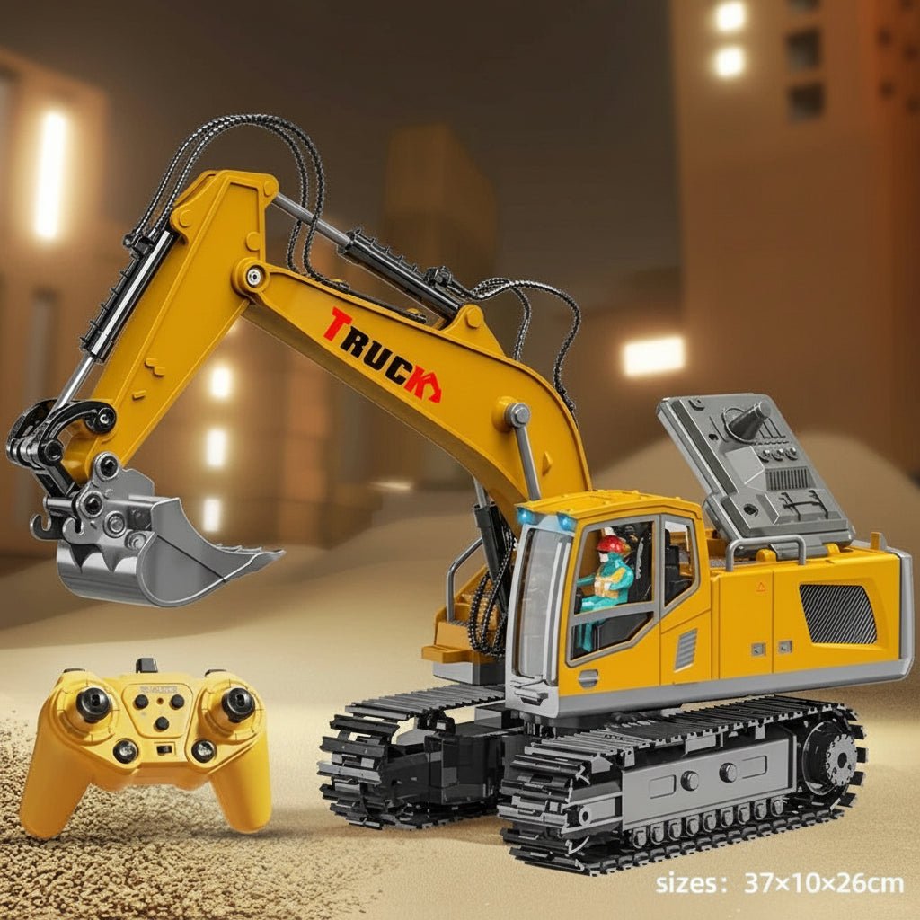 Metal Alloy Excavator Toy with Lights and Sound – Unisex Remote Control