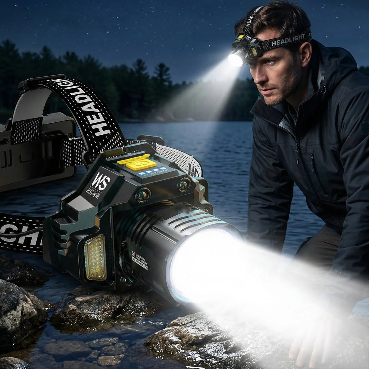 Rechargeable COB LED Headlamp for Outdoor Use – Unisex Design