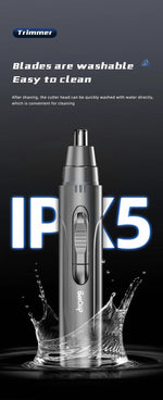 Rechargeable Painless Trimmer for Nose and Ear Hair – Unisex